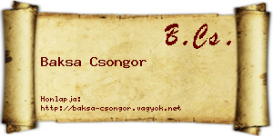 Baksa Csongor névjegykártya